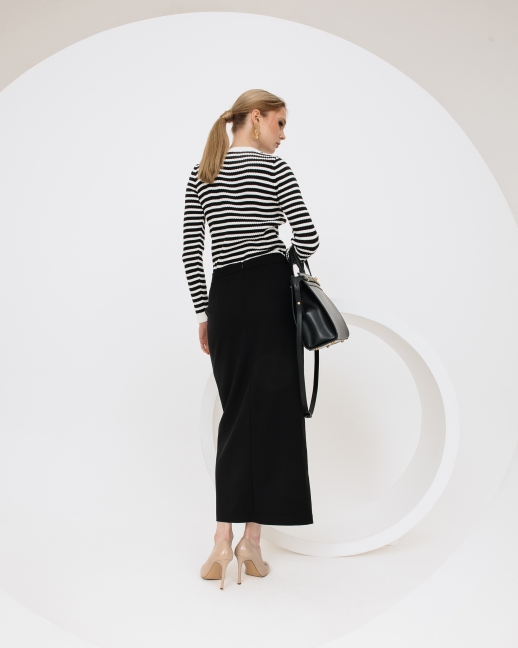 Юбка миди с разрезом LZ Prada, черный