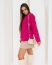 Джемпер вязаный оверсайз, фуксия