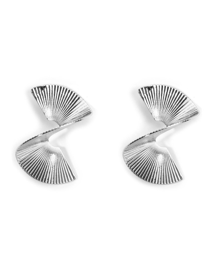 Серьги зигзаг Budapest, серебристый