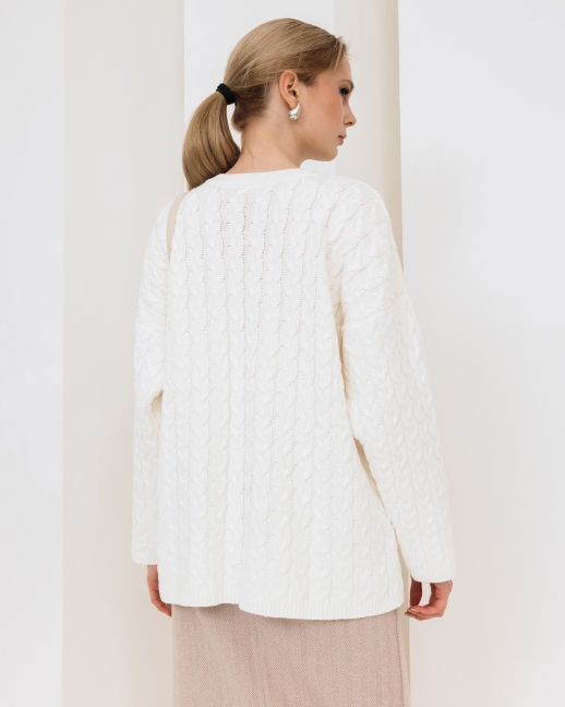 Джемпер вязаный молочный