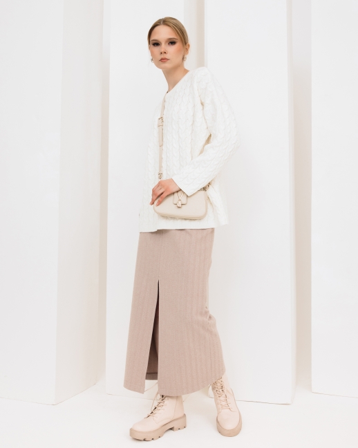 Джемпер вязаный молочный