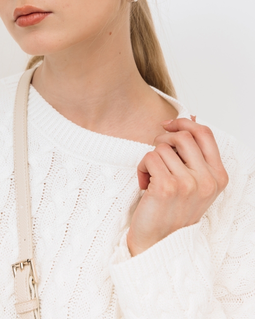 Джемпер вязаный молочный