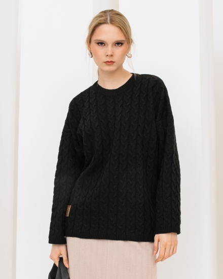 Джемпер вязаный черный