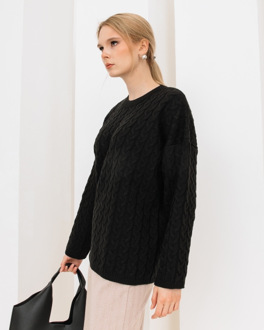 Джемпер вязаный черный
