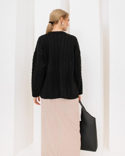 Джемпер вязаный черный