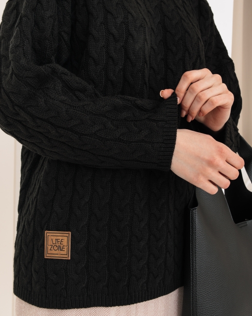 Джемпер вязаный черный