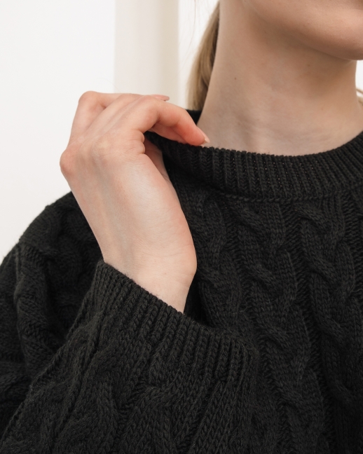 Джемпер вязаный черный