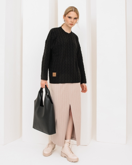 Джемпер вязаный черный