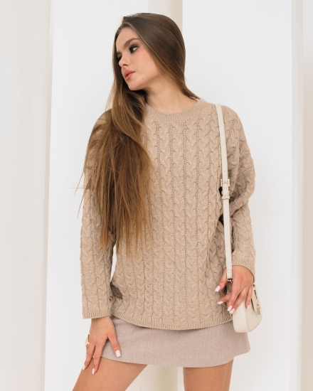 Джемпер вязаный бежевый