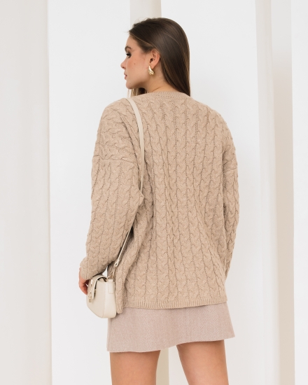 Джемпер вязаный бежевый