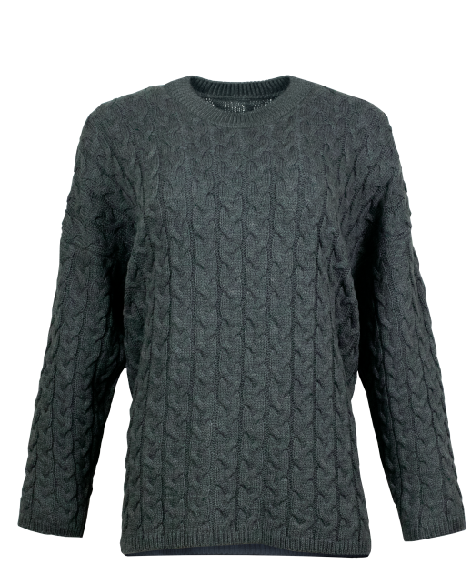 Джемпер оверсайз вязаный, графит