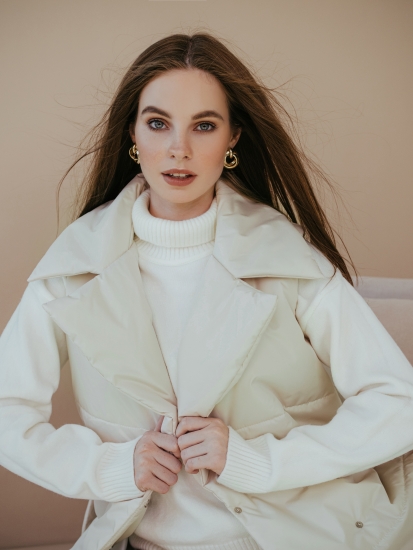 Безрукавка жилет LZ24, бежевый латте