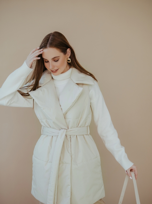 Безрукавка жилет LZ24, бежевый латте