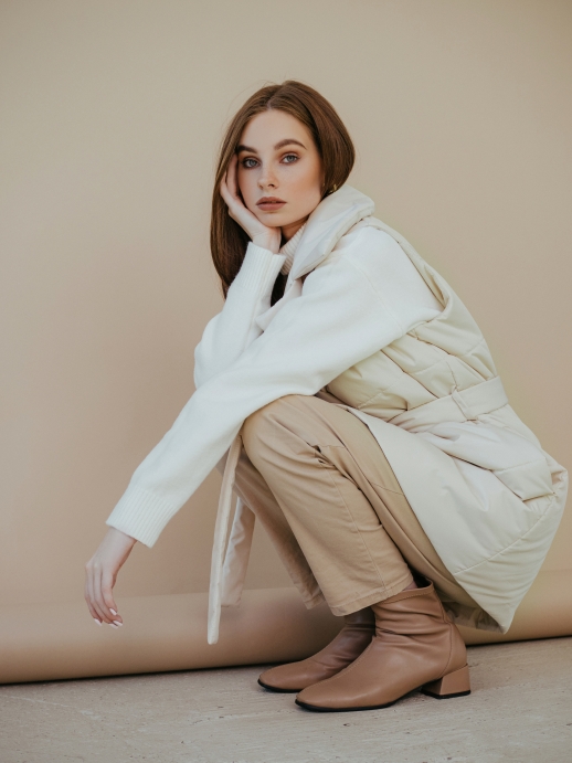 Безрукавка жилет LZ24, бежевый латте