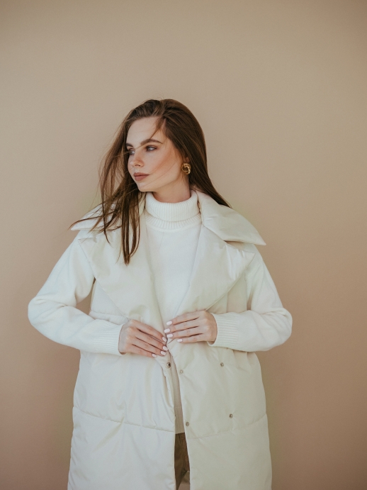 Безрукавка жилет LZ24, бежевый латте