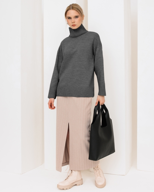 Свитер вязаный OVERSIZE, графит