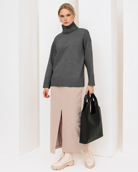 Свитер вязаный OVERSIZE, графит