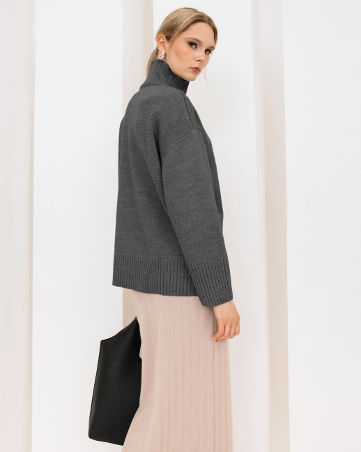 Свитер вязаный OVERSIZE, графит