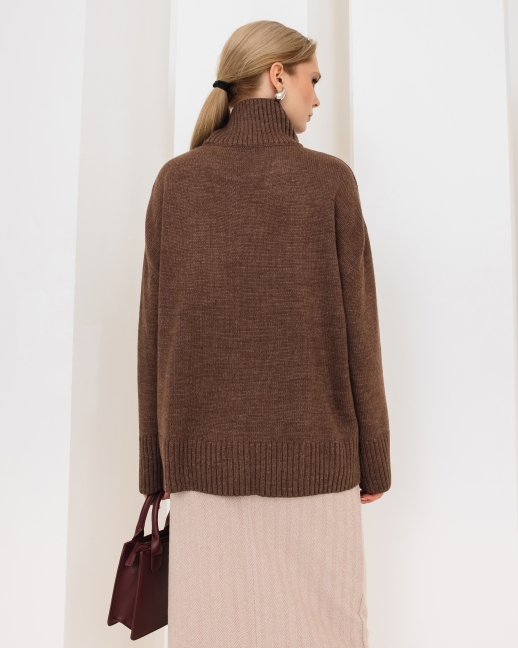 Свитер вязаный OVERSIZE, шоколад