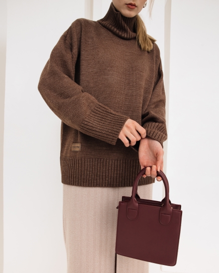 Свитер вязаный OVERSIZE, шоколад
