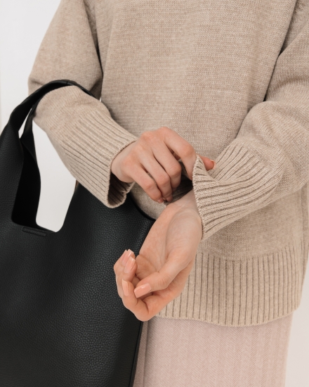 Свитер вязаный OVERSIZE, бежевый