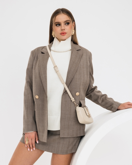 Свитер вязаный OVERSIZE, молочный