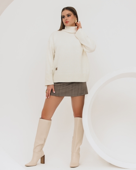 Свитер вязаный OVERSIZE, молочный