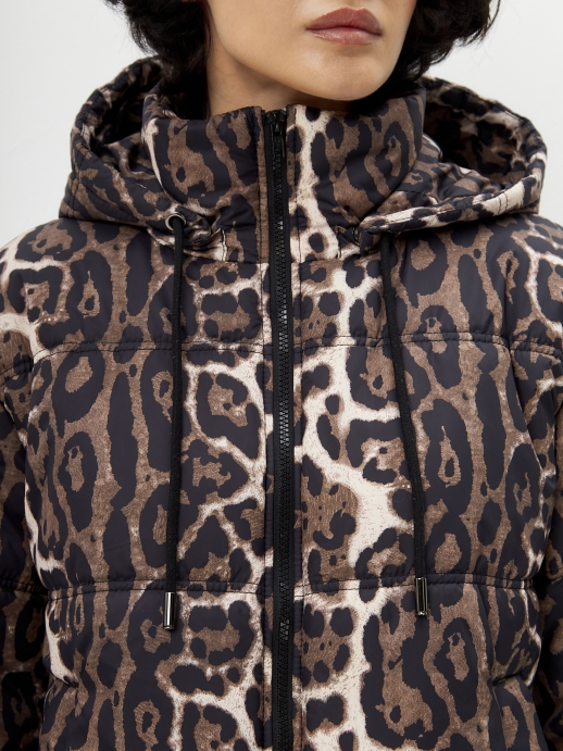 Куртка стеганая LZ24, принт леопард