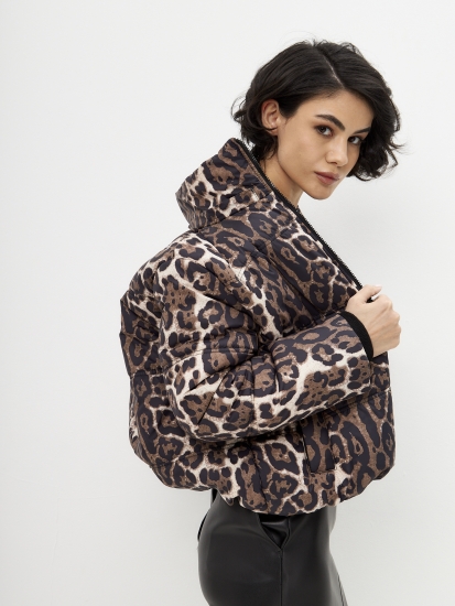 Куртка стеганая LZ24, принт леопард