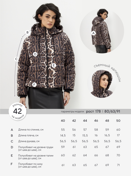 Куртка стеганая LZ24, принт леопард