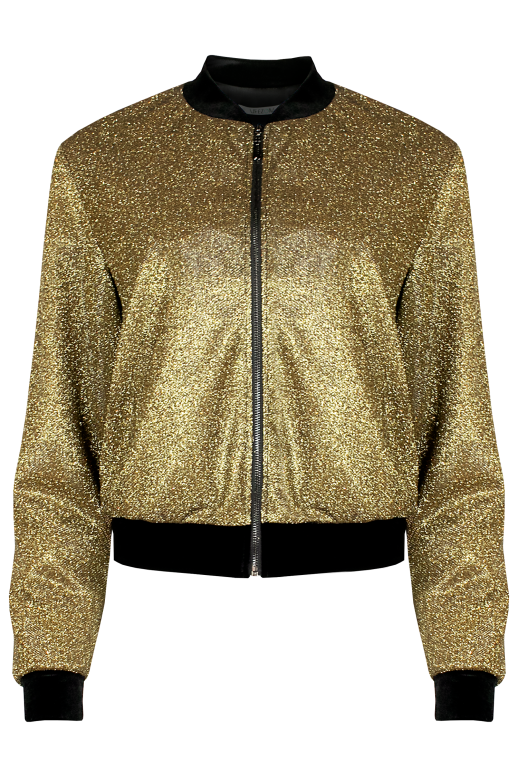Бомбер блестящий OVERSIZE, золотой