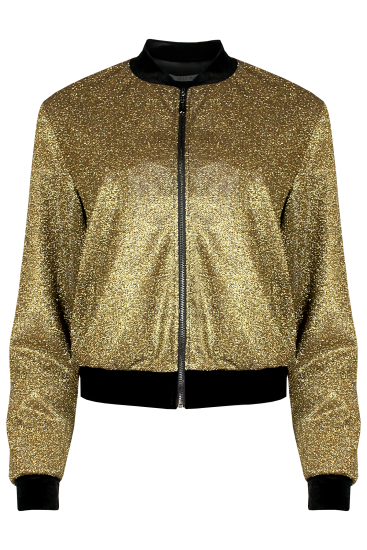 Бомбер блестящий OVERSIZE, золотой