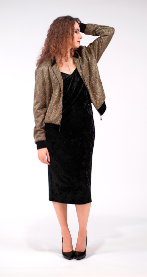 Бомбер блестящий OVERSIZE, золотой