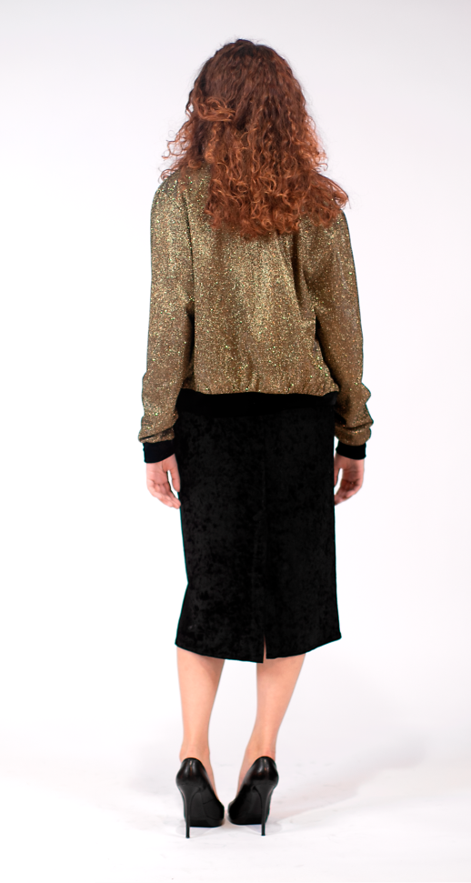 Бомбер блестящий OVERSIZE, золотой