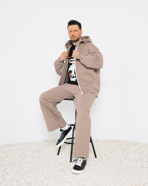 Брюки LZM с вышивкой, мокко