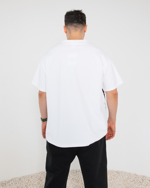 Футболка LZM Graffiti принт, белый 