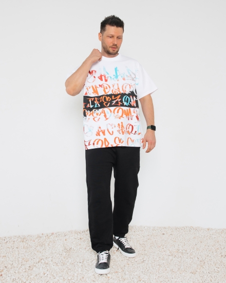 Футболка LZM Graffiti принт, белый 