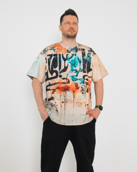 Футболка LZM Garage full принт, мокко