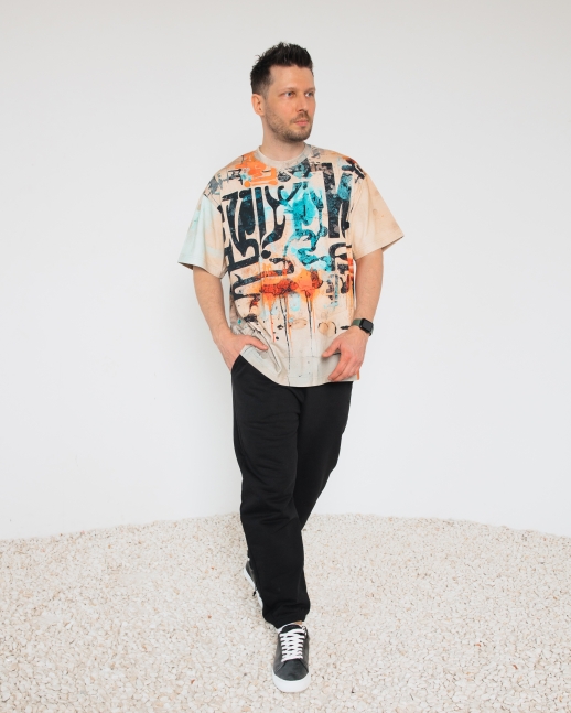 Футболка LZM Garage full принт, мокко