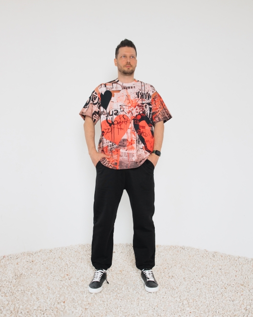 Футболка LZM Heart One принт, черный