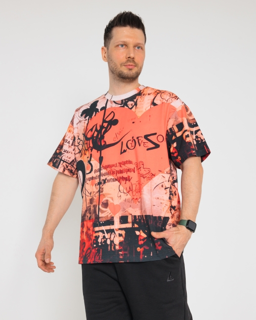 Футболка LZM Heart принт, черный