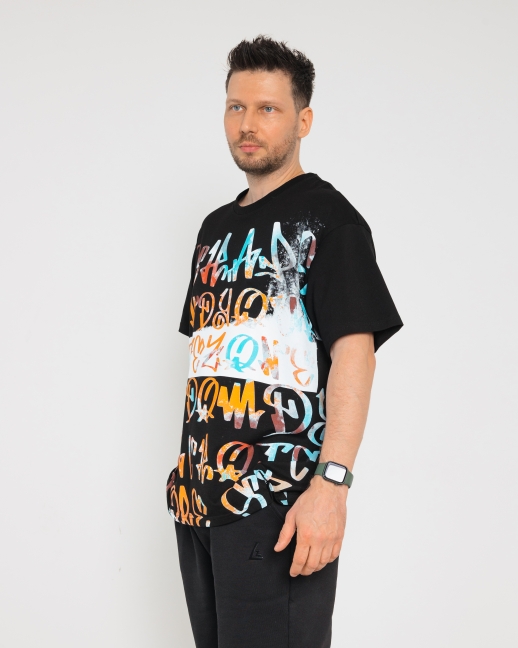 Футболка LZM Graffiti принт, черный