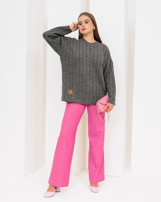 Широкие стильные брюки LZ Palazzo, фуксия