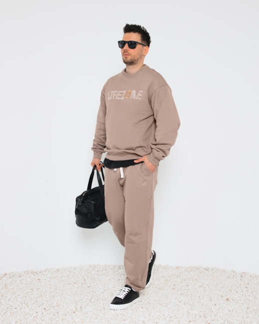 Свитшот LZM с вышивкой, мокко