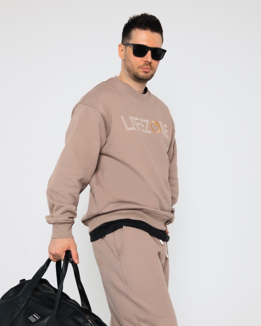 Свитшот LZM с вышивкой, мокко