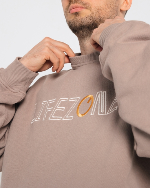 Свитшот LZM с вышивкой, мокко