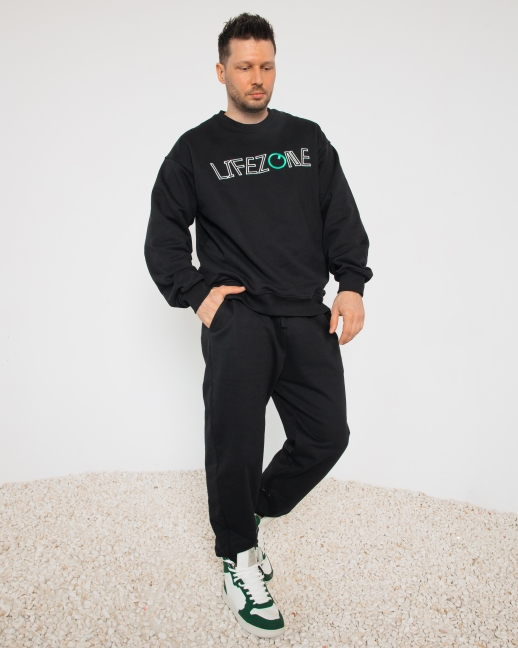 Свитшот LZM с вышивкой, черный