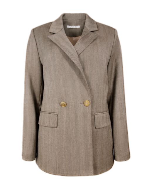 Трендовый пиджак оверсайз LZ Ganesha, серо-коричневый