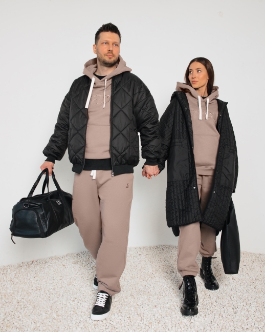 Худи LZM с вышивкой, мокко