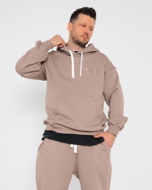 Худи LZM с вышивкой, мокко